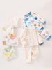 Childrens Cotton Pajama Set With Animal Prints For Newborns And Infants
