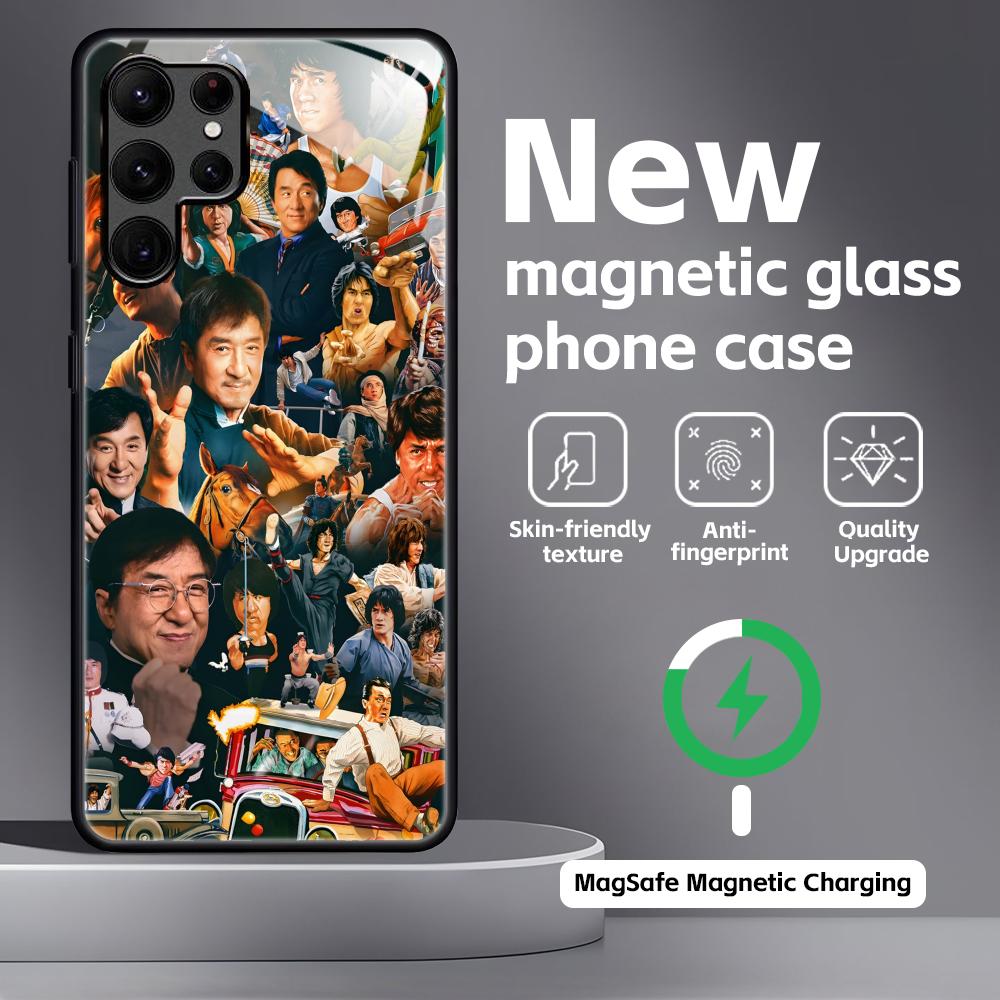 

Kung Fu Star Jackie Chan Phone Case For Samsung S26 S25 S24 S23 S22 S21 Plus Ultra Note20 Glass Magnetic Case Galaxy S25 FE