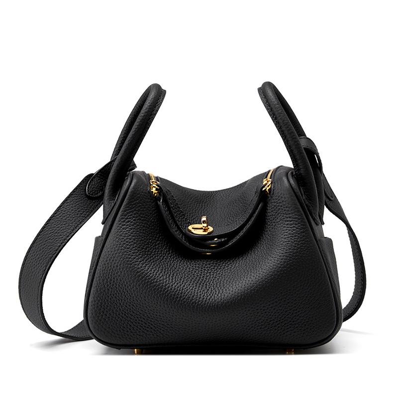 Autumn and Winter New Versatile Top-layer Cowhide Crossbody Bag Fashionable and Versatile Commuter Crossbody Bag 18cm