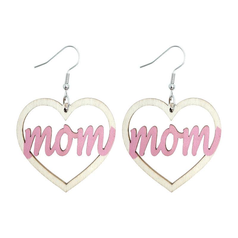 Mother S Day Wooden Earrings Mother S Day Word Earrings