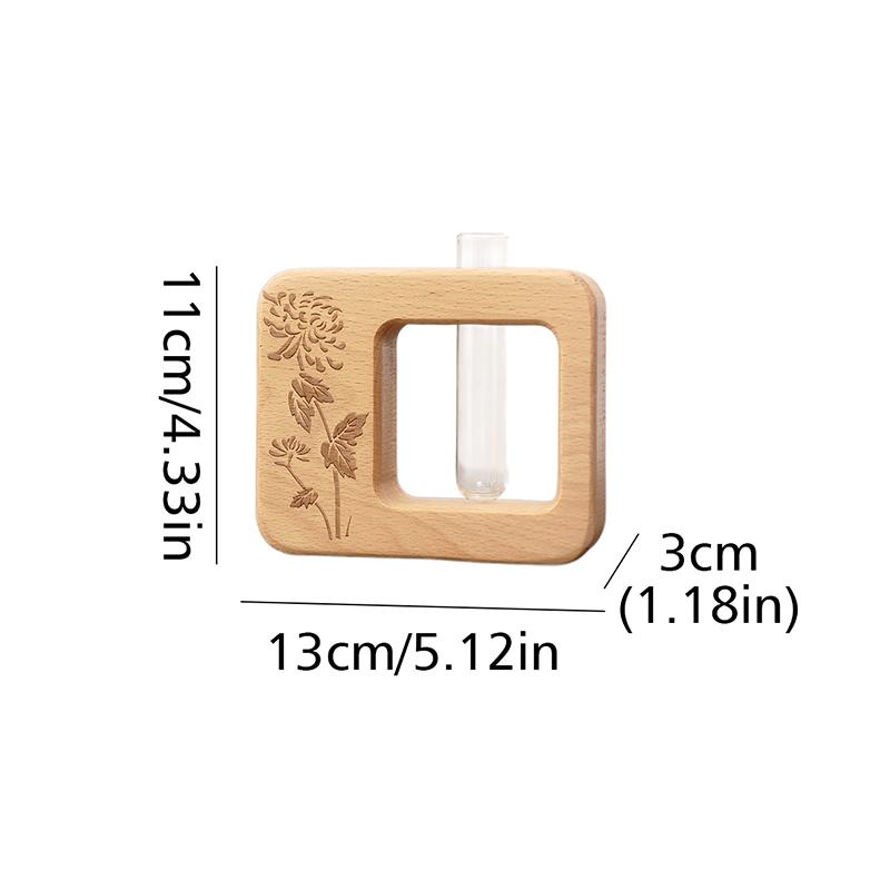 1PC Flower Arrangement Creative Floral Pattern Floral Art Wood Desktop Plastic Handmade Hydroponic Bottle DIY Home Decorations