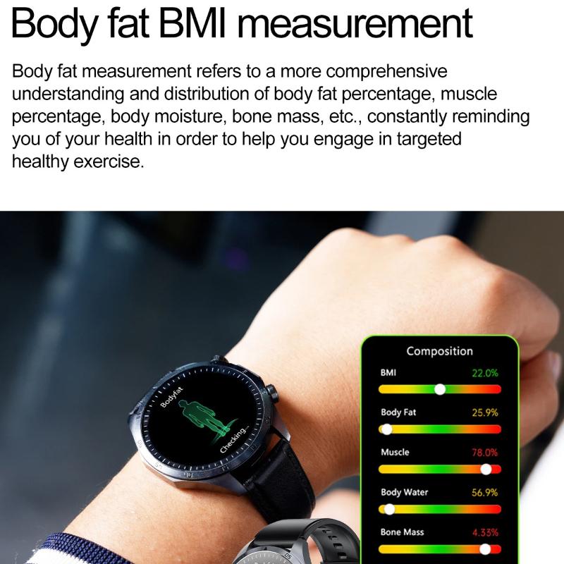 2025 NEW Pulse Therapy Smart Watch Sapphire Glass Screen ECG+PPG Blood Fats Uric Acid BT Call Sports Health Watches for Huawei