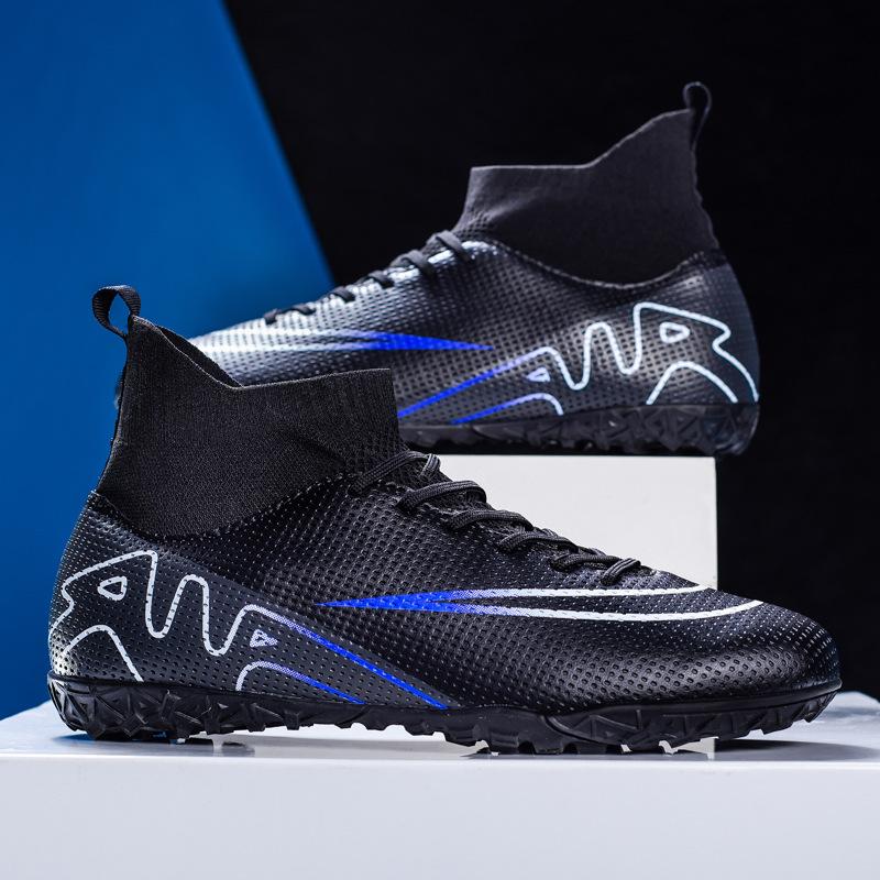 Cross-border High-top Football Shoes Men's and Women's Soccer Shoes Professional Long Nail Sneakers Broken Nail Football Training Shoes Wholesale