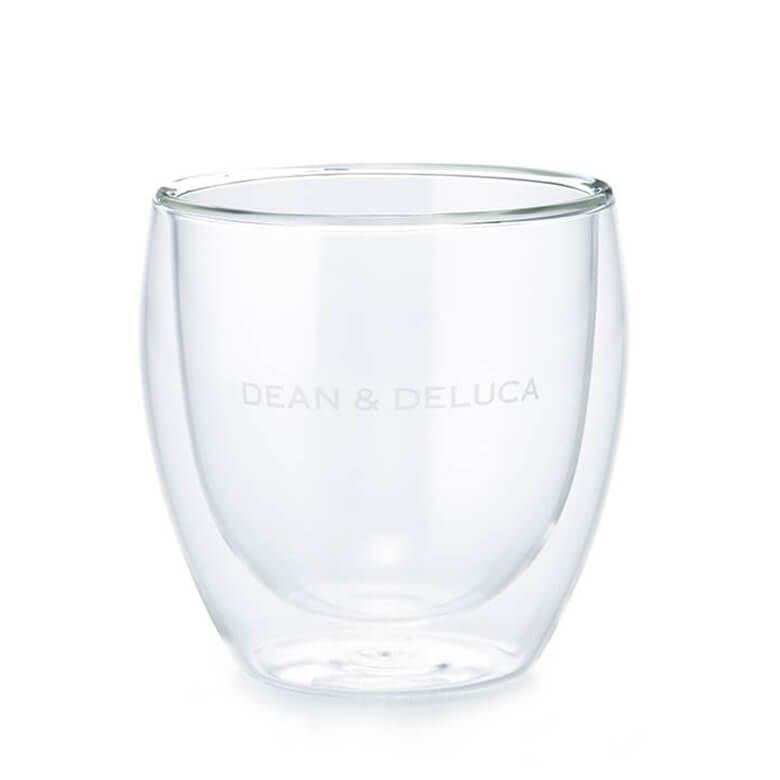 DEAN & DELUCA Double-Walled Glass Gift Set of 2, Heat-Resistant Glass Cups, Size: H89 x W88 x Diameter 88mm