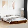 VidaXL Bed Frames, Slat Base, Double Bed, Adult Bedroom Interior Bed, Modern, Smoked Oak 120x200 Cm 3209867