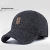 Men's Winter Ear Protection Hat - Warm Thick Cotton Flat Cap for Dad or Grandpa, Large Fit.