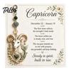 Zodiac Sign Pendant 12 Keychain with Keepsake Card, Star Pendant, Backpack Handbag Purse Charm, Inspirational Gift for Men Women