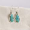 Natural Arizona Turquoise Earrings, Long Teardrop Earring, Anniversary Earrings, 925 Sterling Silver Earrings, December Birthstone