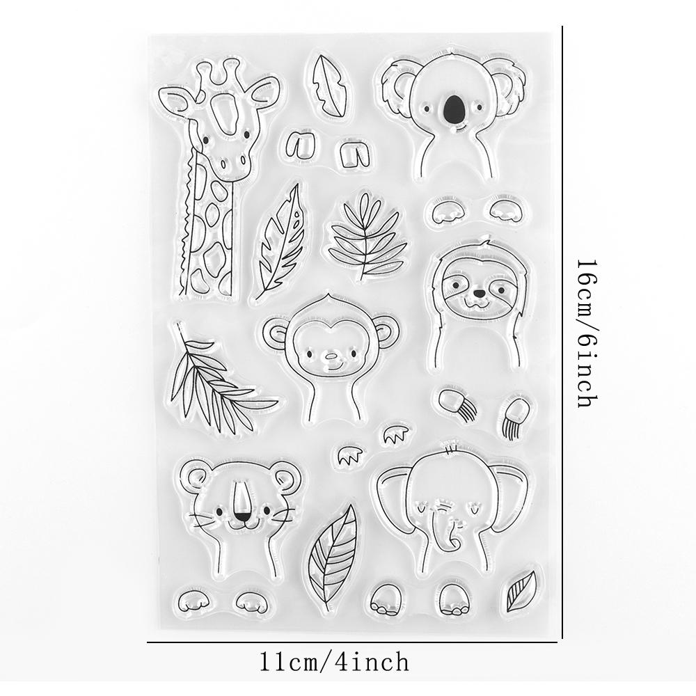 

Cute Wild Animals Clear Stamps and Cutting Dies, Halloween Silicone Stamps for Card Making Embossing Stencils Template for DIY