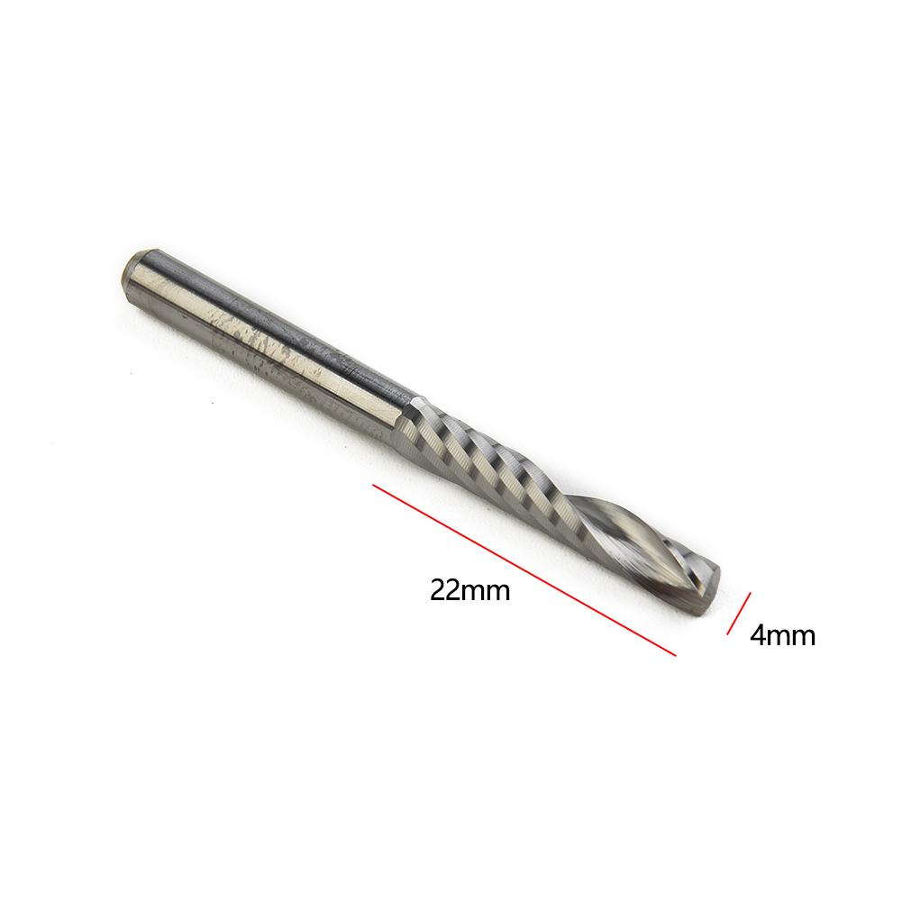 

4mm Single Flute Spiral End Mill Router Bits 2pcs Carbide Tools for Aluminum MDF and Wood Cutting Applications China Mainland