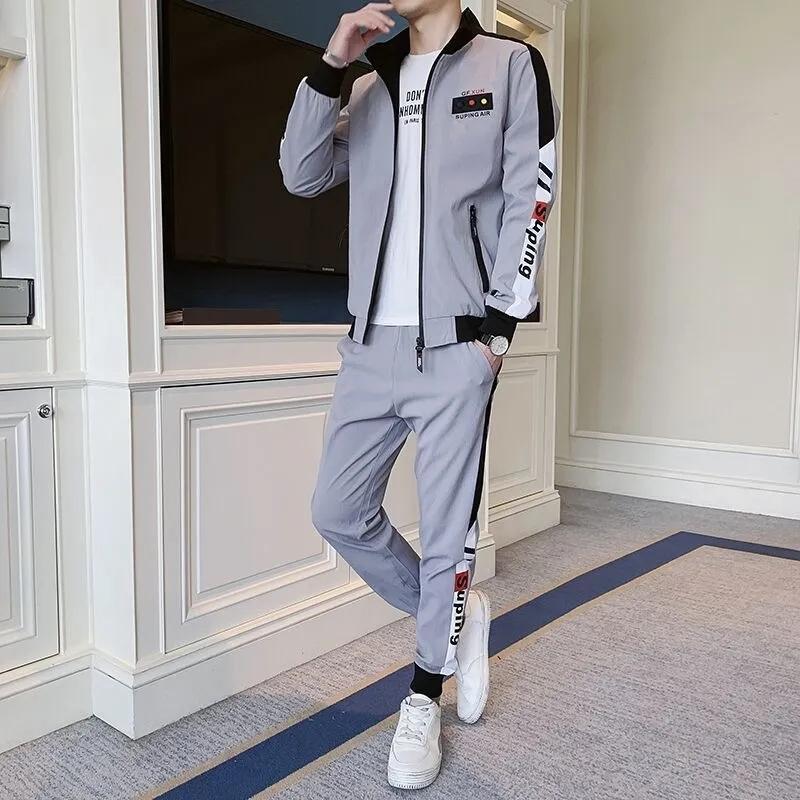 Men's Autumn Casual Workwear Jacket Sports Trousers Two-piece Suit