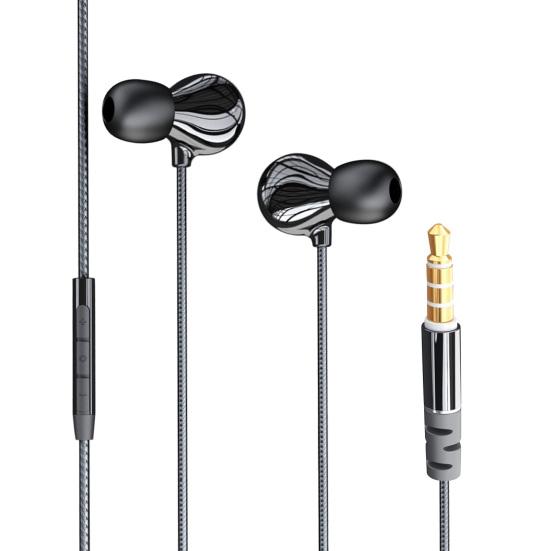 Wired Earphones In-Ear Noise Reduction Deep Bass Headphones with Microphone and Volume Control for Smartphone Laptop Computer