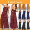 Elegant Womens Polka Dot Jumpsuit With Sleeveless And Wide Leg Pants Backless Design