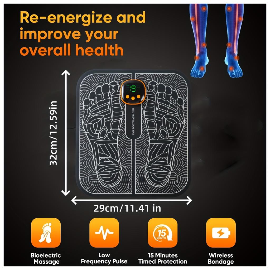 Ayak Masaj Aleti - USB Şarjlı 8 Modlu Taşınabilir Bacak Masaj Aleti - Ayak ve Bacak Kasları İçin Derin Doku Rahatlaması - Etkili Kas Kurtarma