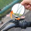 Bicycle Rearview Mirror 360° Rotation Wide-Angle Convex Mirror E-Bike Side Mirrors with Adjustable Elastic Plastic Buckle Strap