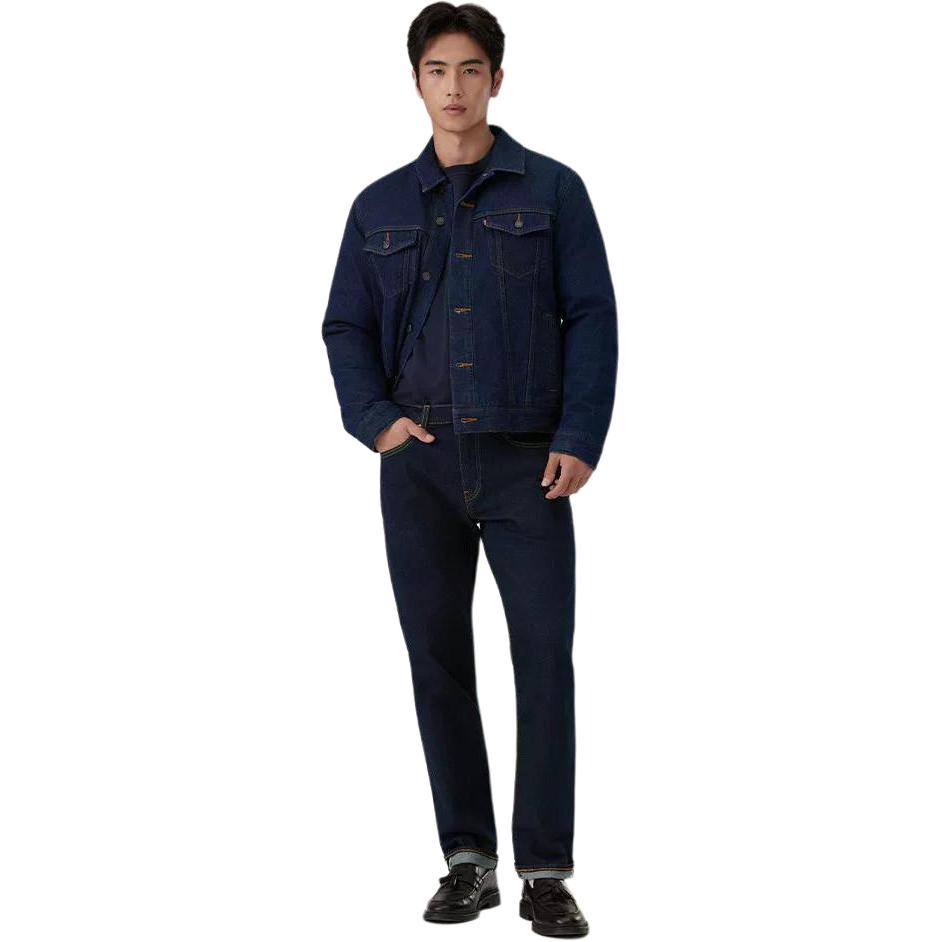 

Levis Зимова тепла темно-синя вінтажна однотонна Regular Fit з довгим рукавом з відкладним коміром вільна пухова куртка чоловічий верхній одяг 004ZA-0000 L