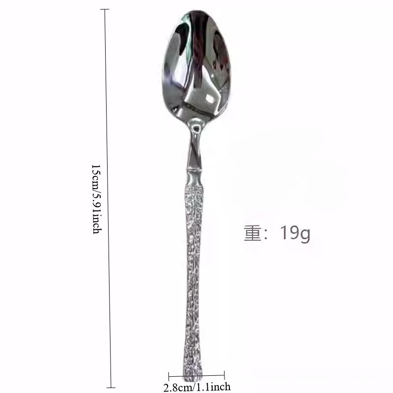 

Bark pattern 304 stainless steel small waist Western tableware restaurant hotel steak knife fork tea spoon set Cutlery set home