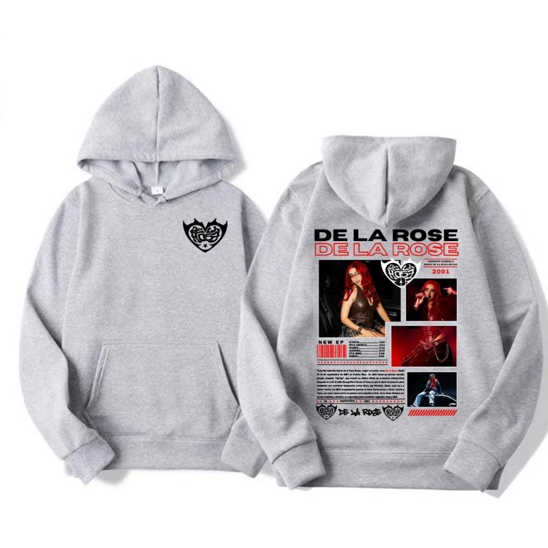 Singer De La Rose New Album Tour Merch Hoodies Men Women Fashion Hip Hop Aesthetic Sweatshirts High Quality Casual Fleece Hoodie