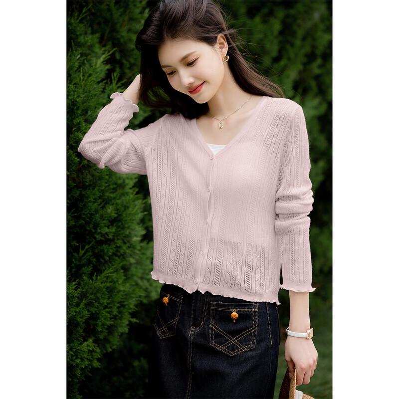 Mokana Women's V-Neck Long Sleeve Knit Sweater