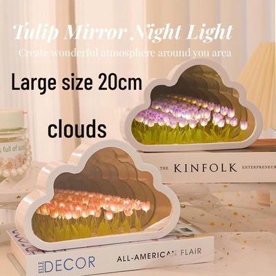 Tulip Flower Sea Cloud DIY Night Light – Handmade Desktop Atmosphere Light, Perfect for Mother's Day or Birthday Gifts