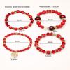 Fashion Summer  Acrylic Beads Chain  New Bracelet Set For Women Tree Of Life Charm Elastic Bangle Female Bohemian Zircon