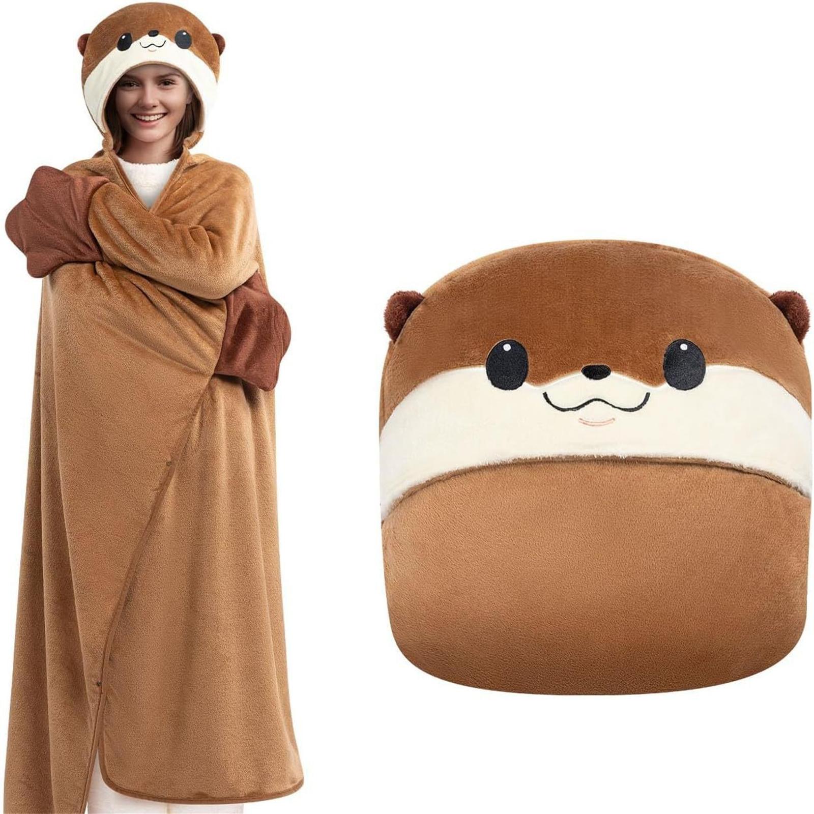 

Одеяло с капюшоном Белка Повседневная домашняя одежда Толстое Теплое Европейский и Американский Плащ Фланелевая Шаль Женский Халат Одеяло One Size