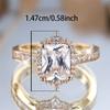 Female Crystal Cute White Square Zircon Stone Engagement Ring Luxury Gold Color Wedding  For Women Valentines Day Gift