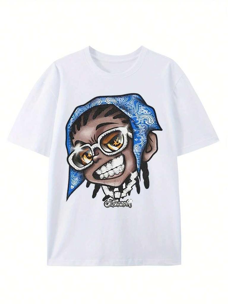 Unisex'S Retro Hop Street Casual T-Shirt, Printed Pattern