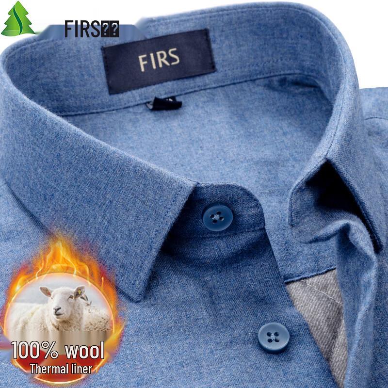 FIRS Men's Premium 100% Wool Lined Thermal Shirt