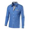 2023 Striped Multi-Color Slim Fit Men's Long Sleeve Shirt