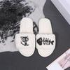 Fashion Fashion Crystal Cartoon Cat Fur Slippers Women Comfort Faux Fur Cotton Slippers Woman Winter Open Toe House Plush Slides Mujer