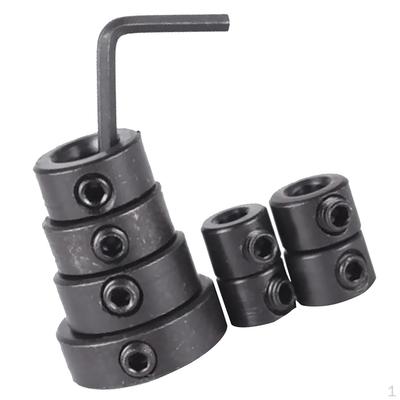 8 Pieces Drill Depth Stop Ring Dowel Shaft Chuck with Hex Wrench Black 3-16mm