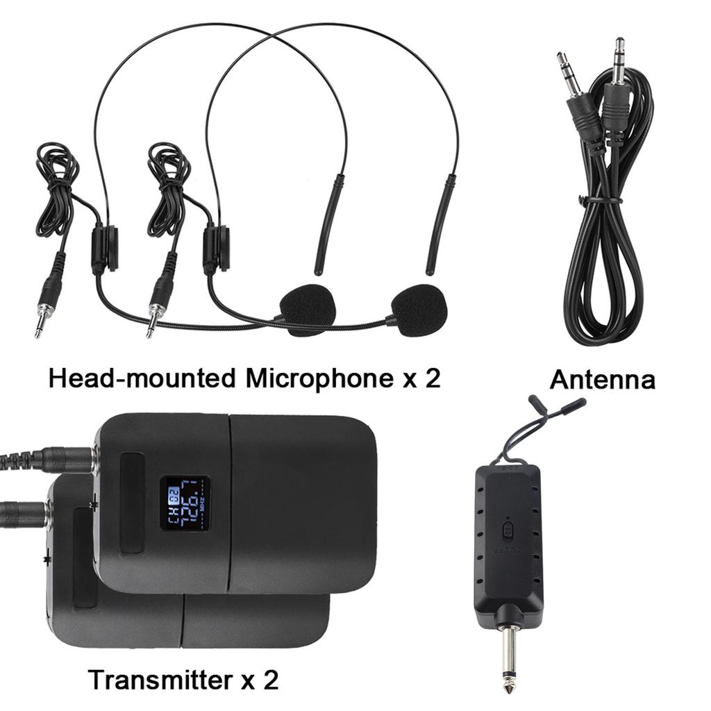 Portable Wireless UHF Mic Headmounted Microphone with Receiver Transmitter