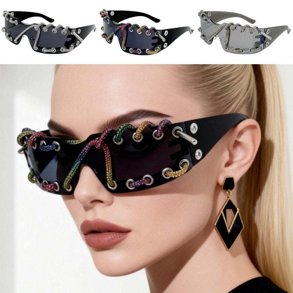 Retro Punk Sunglasses Lightweight Streetwear Party Shades Luxury Trendy Sunglasses  For Women Men