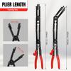 Long Reach Hose Clamp Pliers with Locking Mechanism, Extra Long Reach Hose Clamp Pliers for Hard-to-Reach Hoses