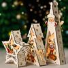 Luminous Handmade Wooden Christmas Tree Ornament Pendant Decor Gift.