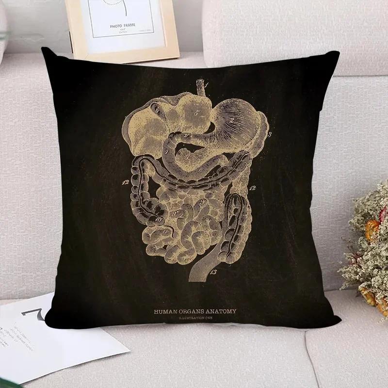 Cushion Cover  Anatomical Skeleton Pillow Cases Pillowcase Pillowcases for Pillows X Cushions Covers for Bed Pillows