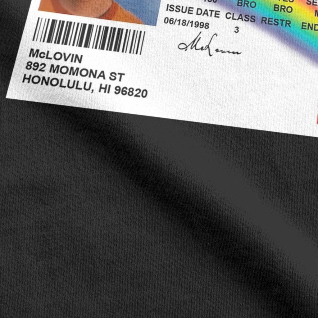 Men's T-Shirt Mclovin ID Superbad Vintage 100% Cotton Tees Short Sleeve T Shirt Crew Neck Tops Summer