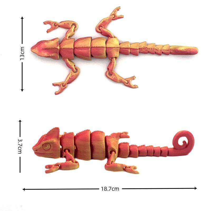 Stampa 3D Lucertola Camaleonte Giocattolo Animale di Simulazione Lucertola Colore Degradato Articolazioni Mobili Giocattoli Regalo per Bambini Decorazione per la Casa