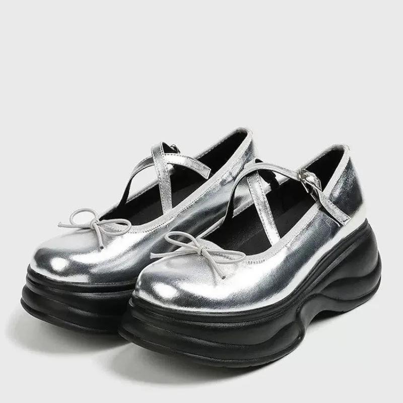 Fashion 2025 Brand Ladies Shoes Buckle Strap Women's High Heels Fashion Butterfly-knot Solid New Retro Thick Bottom Ballet Single Shoes