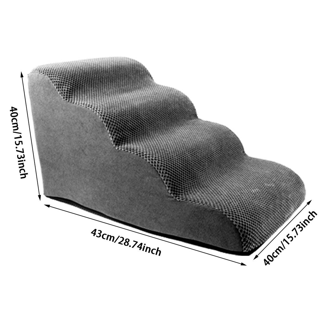 Curved Dog Stairs Ramp for High Beds and Sofa Climbing Pet Steps Nonslip Sponge Filling for Small Dogs and Cat