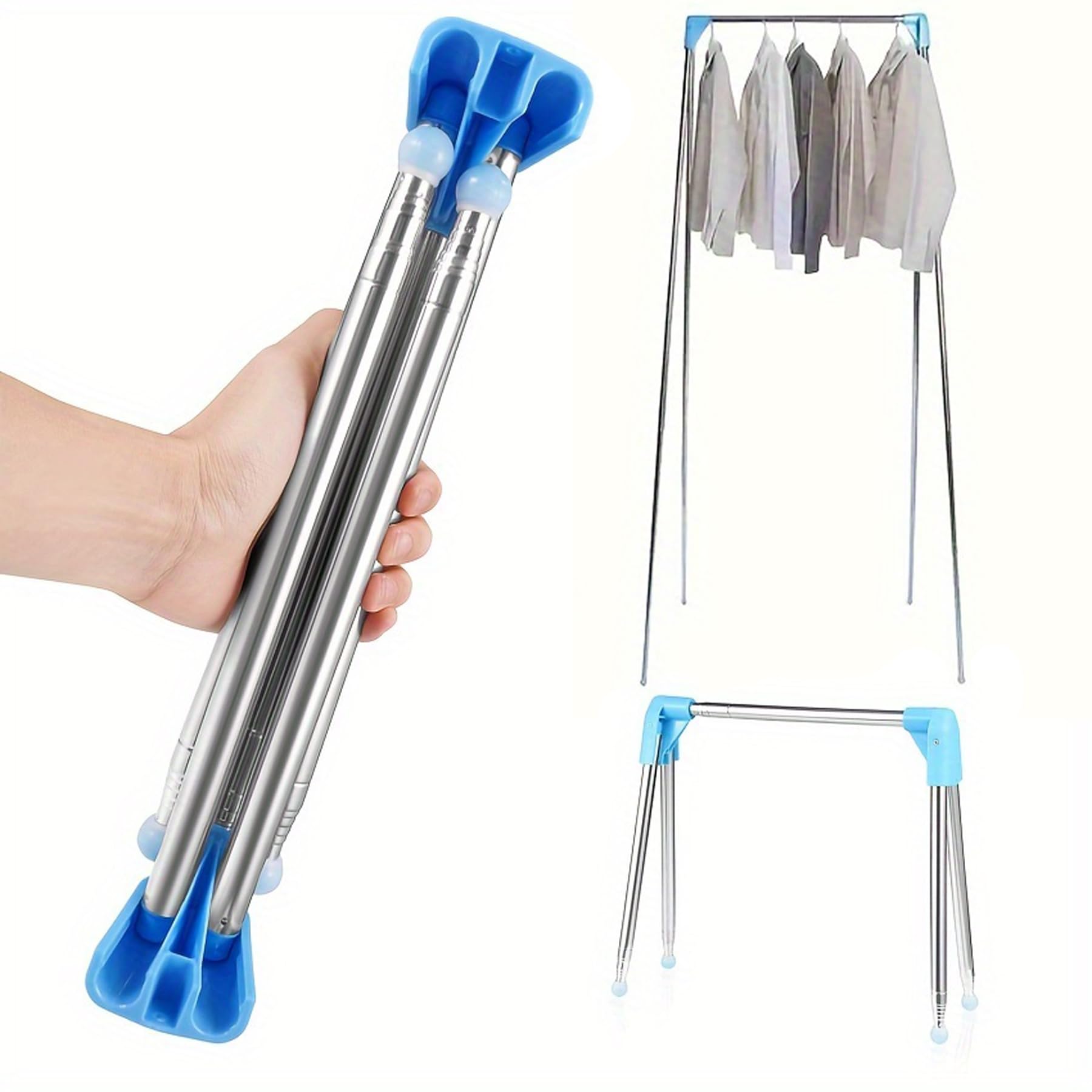 

Shigure Indoor Clothes No Assembly Easy to Stainless for Drying Bedding and Perfect for and Includes Small Folding Hanger Dryer, Foldable, Required, синий