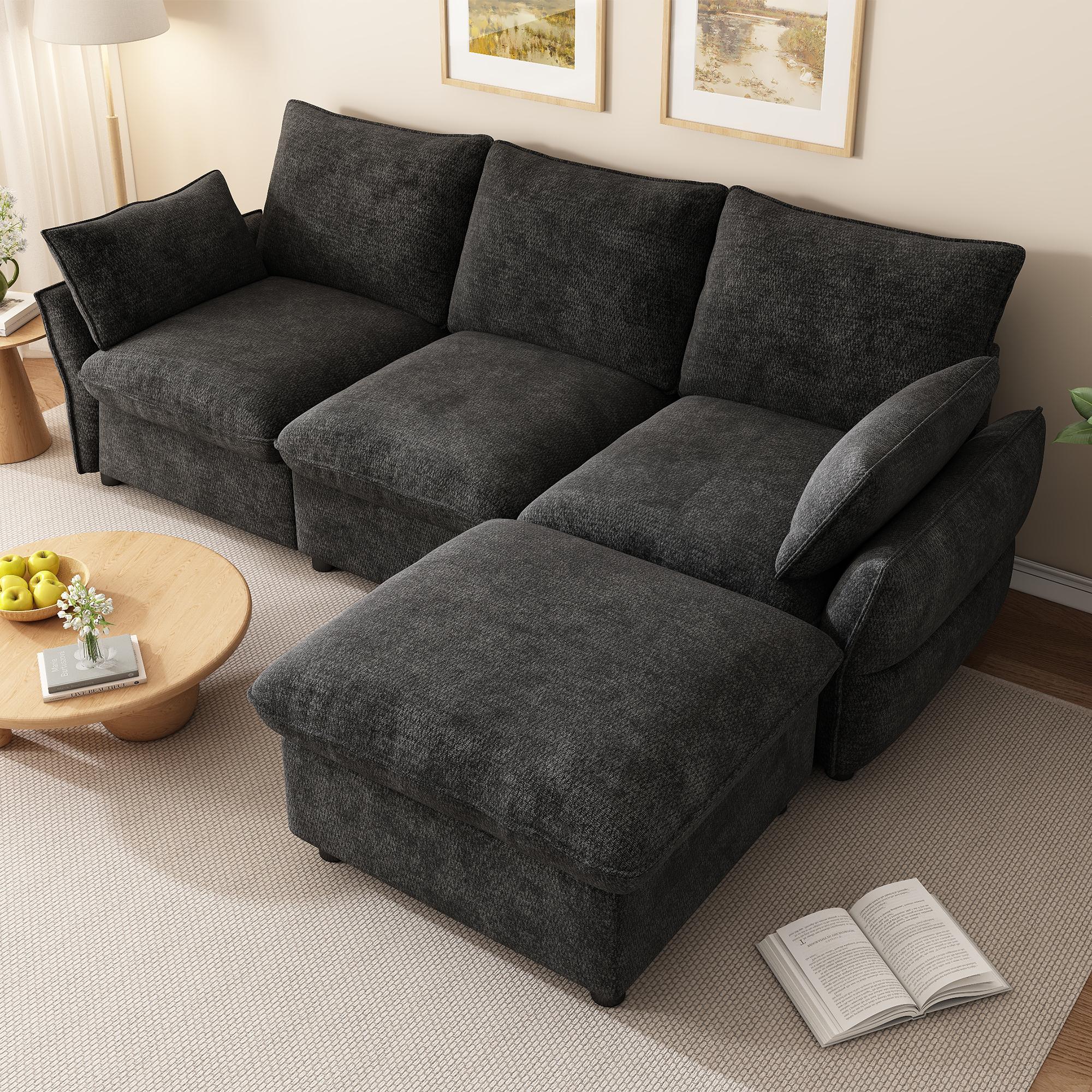 Modern Corner Sofa with Ottoman (incl