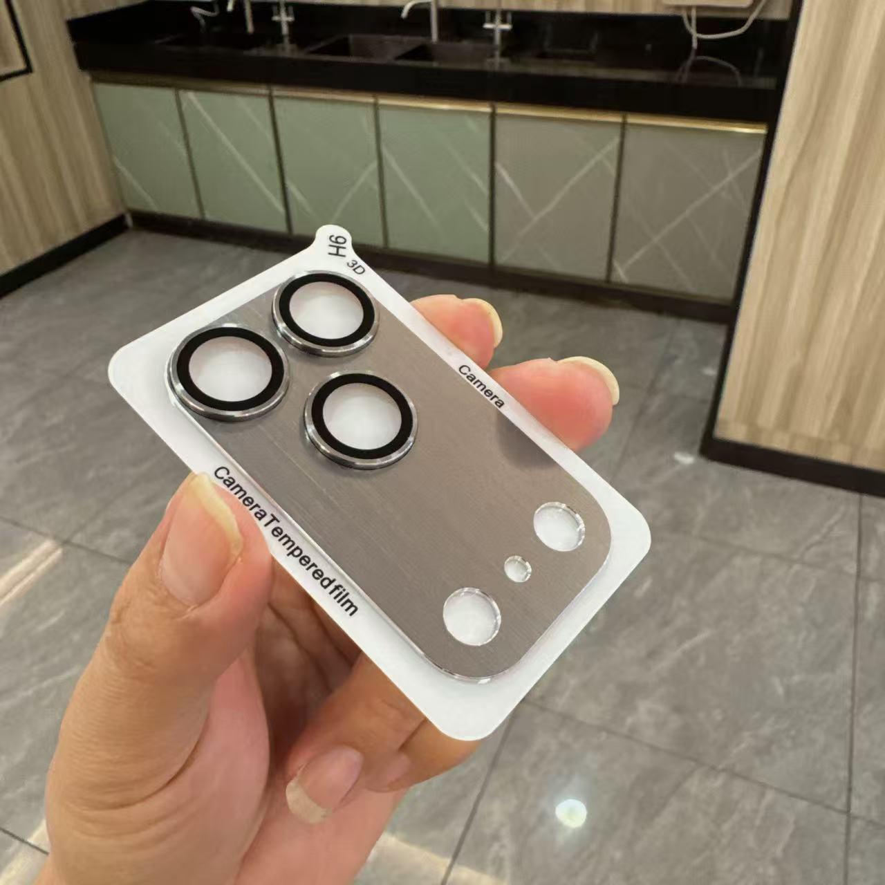 

Full Cover Metal Camera Protection Glass For IPhone 17 Pro Max Lens Cover Glass For IPhone 17 pro Lens Metal Ring Film For 17Pro сірий