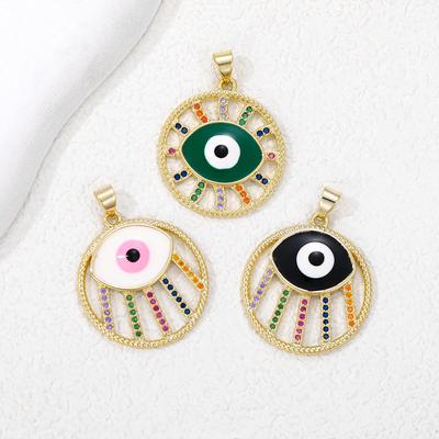 Gold Zirkon Böser Blick Anhänger Halskette - Europäischer und Amerikanischer Stil Mode Schlüsselbein Kette
