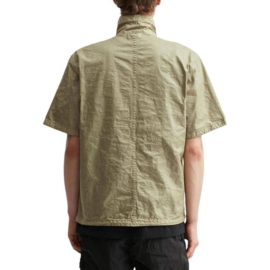 Stone Island SS25 Innovative Natural Nylon Chest Logo Short Sleeve Shirt Men shirts K1S1512000-28S0069-V0094