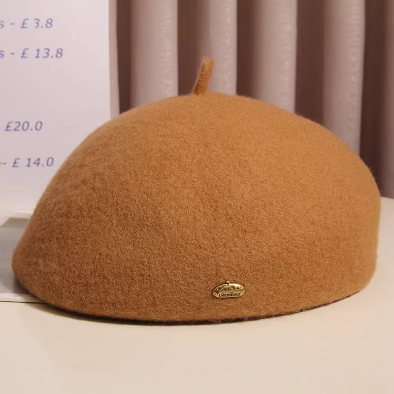 New Wool Beret Women's Big Head Circumference Showing A Small and Fashionable Korean Version Fashionable and Versatile Painter's Hat