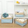 (Foldable for shipping) Simple lidless foldable storage basket, cotton and linen storage box, canvas clothes organizer,