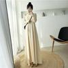 Versatile Solid Color Long-Sleeved Dress - Autumn/Winter Loose Fit with a Design Focus