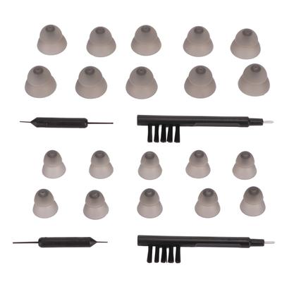 10pcs Sound Aid Replacement Domes Double Layers Sound Amplifier Earbud Tip for Resound Black